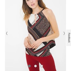 White House Black Market Printed Layered Career Tank Top